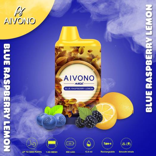Blue Raspberry Lemon Aivono AIM MAGIC 5800 Mouth Box Cigarette V2D491 | Aivono Vape NZ